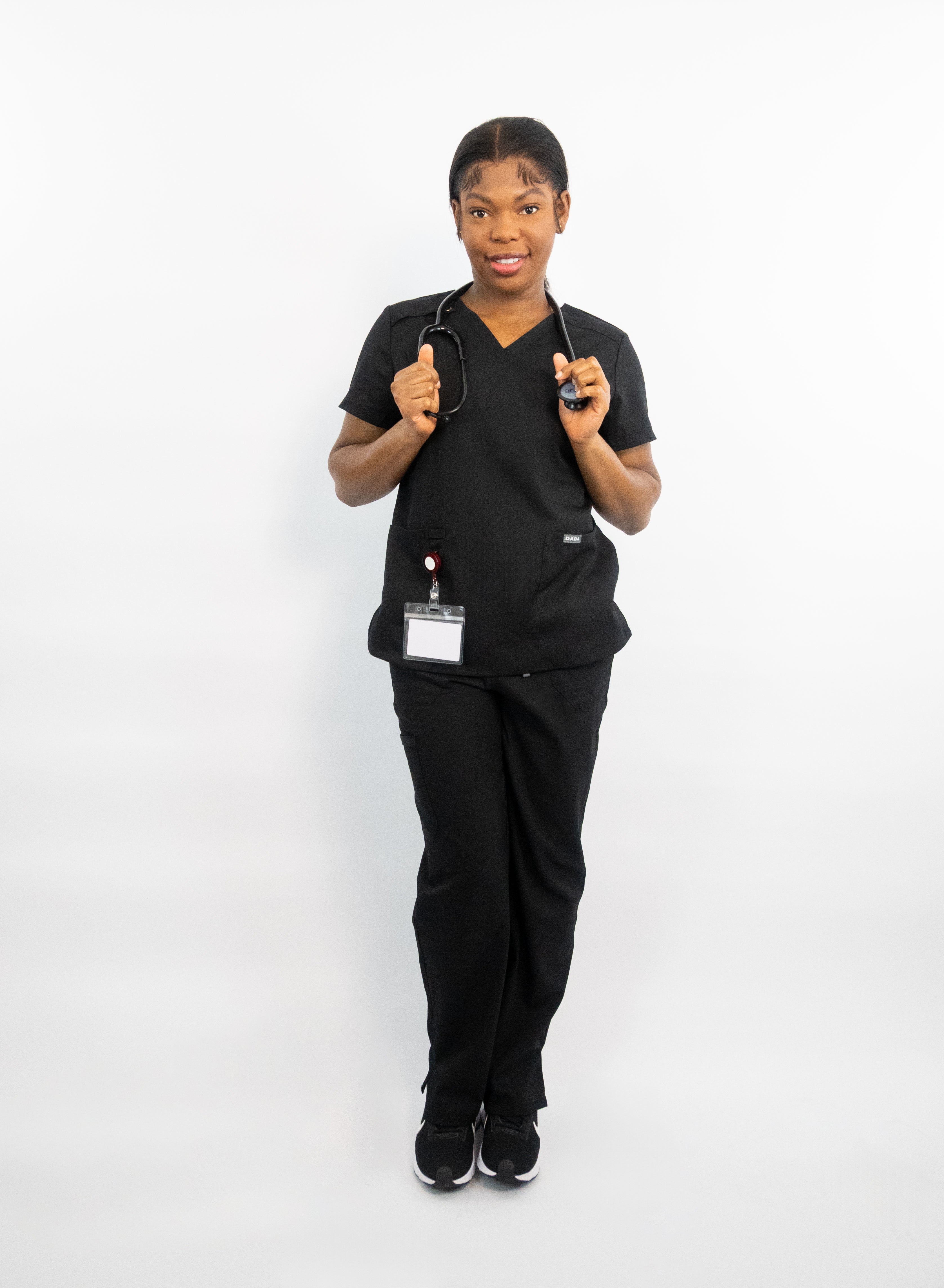 DADA Essential Women’s Modern Fit Scrub Set – Jet Black